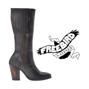 FREEBIRD by STEVEN 'Knife' Tall Heeled Leather Boot (RARE!)